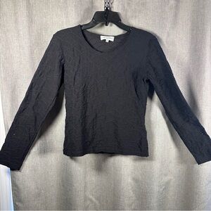 Vintage Anne Fontaine Textured Long Sleeve Stretch Blouse | Size 2
